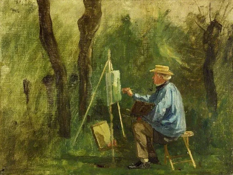1829-Eugène Decan - Corot à son chevalet, Crècy - en - Brie